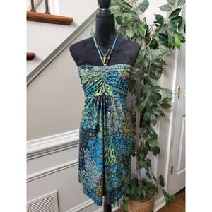 Hypnotik Women Multicolor Polyester Halter Neck Casual Knee Length Dress Size 2X